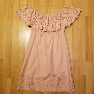 Pink Summer Off The Shoulder Dress